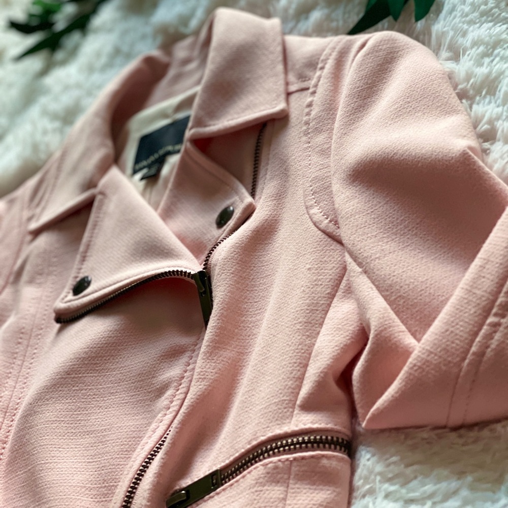Banana Republic Baby Pink Moto Jacket Size 00